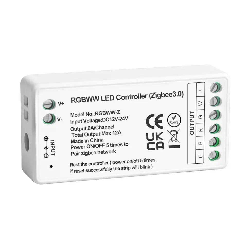 تطبيق تويا Zigbee بلوتوث RGBW CCT 5 في 1 RF وحدة تحكم لاسلكية LED RGBWW LED