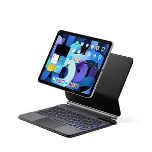 Casing Keyboard ajaib tanpa kabel magnetis Aloi Aluminium, casing untuk Apple iPad Pro 11 inci untuk iPad Air 4 5 2023 inci 10.9