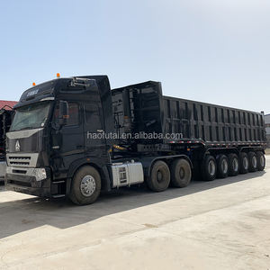 Semi-remorque de déchargement arrière personnalisable Suspension pneumatique hydraulique à plusieurs essieux de type U Déchargement Camion à benne basculante Semi-remorque Remorque - Product Image 6