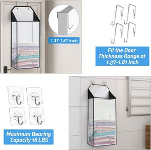 Hanging Laundry Hamper Over the Door Hamper Dirty Clothe Organizer Wall Hanging Laundry Basket with Zipper for Bathroom <b>Wardrobe</b> - Product Image 2