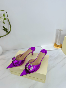 Jimmy Fashion - Mules de Tacón de Aguja con Punta Puntiaguda y Adorno de Diamantes de Imitación, Zapatos de Tacón para Uso Diario en la Oficina o Casual - Product Image 2