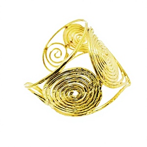 Brazalete de Alambre de Latón Chapado en Oro de Alta Calidad, Brazalete Ancho con Diamantes y Perlas, Artesanía Directamente de la India, Regalos del Fabricante - Product Image 2