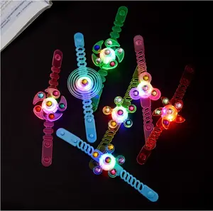 Hot selling luminous bracelet children luminous LED wristband toy spinning top watch ring toy