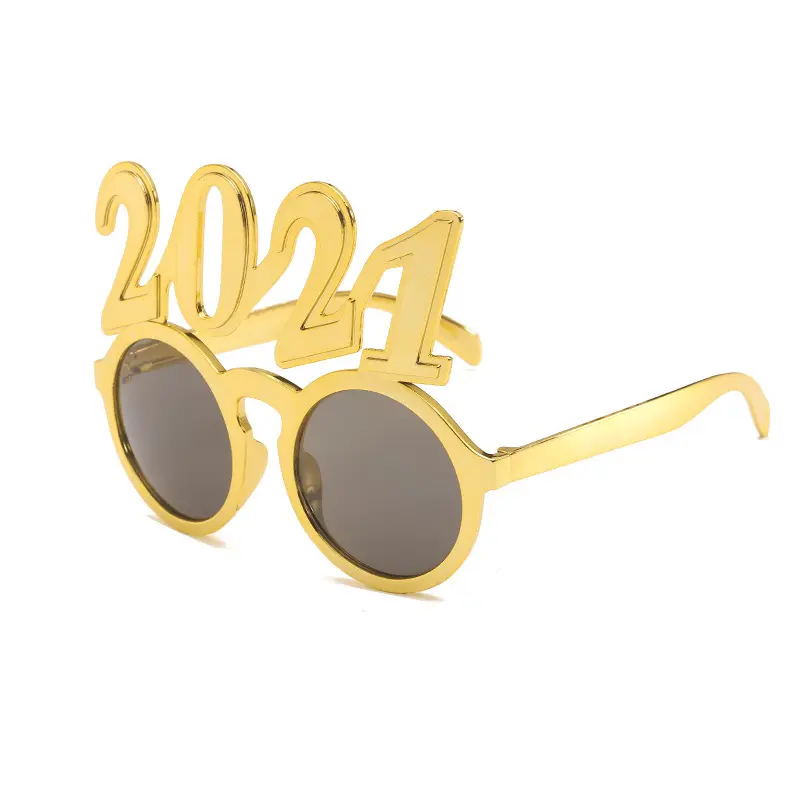 Newest 2021 digital shape happy new year festival prom funny party sunglasses selfie props women men eyewear sun glasses