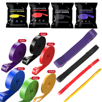 Gran oferta látex resistente bucle de resistencia personalizado logotipo impreso ejercicio pull up banda de resistencia conjunto