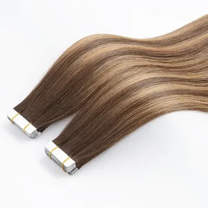 Estensioni dei capelli umani Remy vergini al 100 di alta qualità nastro invisibile a doppia estrazione grande Stock in vari colori e lunghezze
