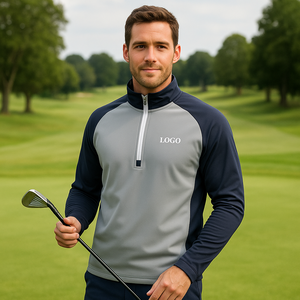 Design personnalisé pour hommes Sweatshirts de golf personnalisés de haute qualité légers et performants avec quart de fermeture éclair - Product Image 3