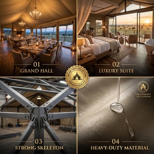 Padiglione Modulare Personalizzato con Membrana Tensile Multi-Punta in PVDF da 1100gsm e Pareti in Vetro per Suite Gastronomiche di Resort - Product Image 2