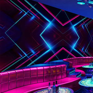 Tecnología inspirado Mural tema KTV imitación luminosa bar club nocturno decoración papel tapiz - Product Image 4