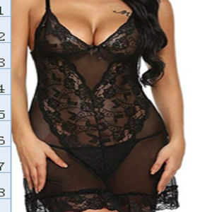 Nuevo conjunto de dos piezas de lencería negra de estilo europeo y americano, de imitación de seda, moderno y cómodo, con ribete de encaje. - Product Image 2