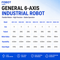 Robot Industrial de 6 Ejes FOBOT MB45G-1860, Brazo Robótico de Alta Resistencia con Carga Útil de 45 kg y Alcance de 1860 mm, Estabilidad Mejorada para Paletización