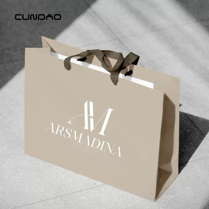 Cundao Custom <strong>Logo</strong> Luxury <strong>Paper</strong> <strong>Bag</strong> Gift <strong>Paper</strong> <strong>Bags</strong> <strong>with</strong> Ribbon Handles For Shopping - Product Image 3