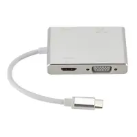 Plug & Play 4 In1 USB C zu HDMI VGA DVI USB 3.0 Buchse Adapter Aluminium USB-C zu HDMI Adapter 4K 1080P Für Macbook