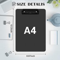 Portapapeles de Plástico A4 con Clip Metálico de Perfil Bajo, 12.2 x 8.87 Pulgadas, con Gancho para Colgar, para Maestros, Enfermeras y Oficinas