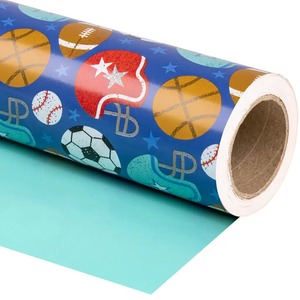Custom Eco-Friendly Sports Pattern Gift <b>Wrap</b> <b>Paper</b> <b>Roll</b> Double-Sided Coated Art <b>Paper</b> 100GSM Recyclable Digital Printing - Product Image 2