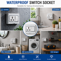 Wasserdichte Steckdose Multifunktionale Outdoor-Wasserdichte Wandsteckdose IP55 Aufputzmontierte 1-fach Steckdose mit Schalter