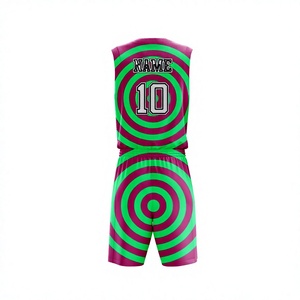 Ensemble d'uniformes de basketball pour hommes de qualité supérieure en gros pour adultes - 100% polyester, séchage rapide, respirant, sans manches, sports d'équipe - Product Image 2