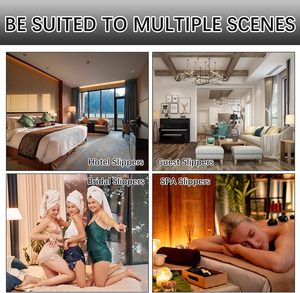 Chaussons de spa, chaussons d'hôtel antidérapants en polaire, chaussons lavables et réutilisables pour hôtel, invité, voyage, mariée - Product Image 4