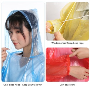 Una volta impermeabile protezione portatile <span class=keywords><strong>contro</strong></span> la pioggia aumento di spessore trasparenza uomo e donna Poncho carta - Product Image 6