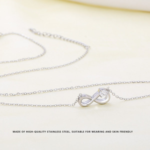 <span class=keywords><strong>Collana</strong></span> di Tendenza da Donna con Ciondolo <span class=keywords><strong>Infinito</strong></span> <span class=keywords><strong>e</strong></span> <span class=keywords><strong>Cuore</strong></span> d'Amore in Acciaio Inossidabile Placcato Oro 18K PVD con Zircone, Impermeabile per Feste <span class=keywords><strong>e</strong></span> Fidanzamenti - Product Image 4