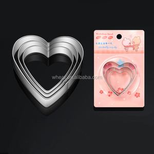 Outils de cuisine pour aliments, <span class=keywords><strong>emporte</strong></span>-pièces en acier inoxydable écologiques, personnalisables, en forme de cœur carré, de nombreuses formes, pour gâteaux, pain, biscuits - Product Image 3