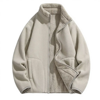 Veste d'hiver chaude en Sherpa pour femmes, couleur unie, fermeture éclair complète, Super douce, microfibre brossée, veste polaire d'extérieur