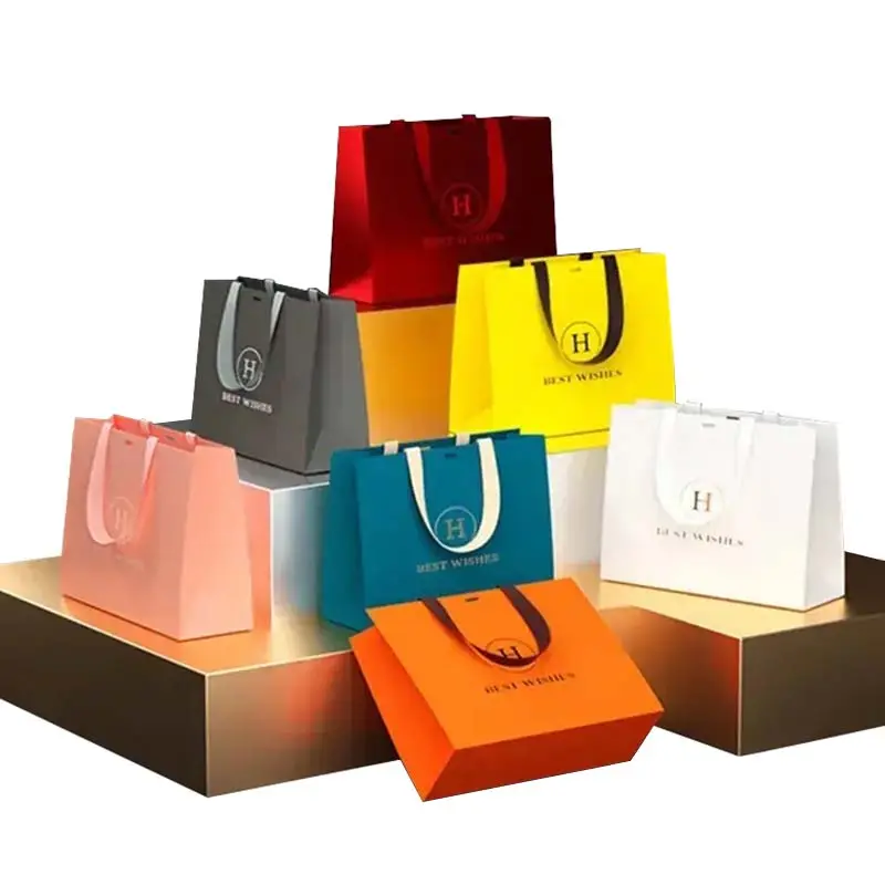 Custom Logo Print Luxury Gift Paper Bag Cardboard Bag Clothing Packaging Shopping Paper Bag With Custom Logo