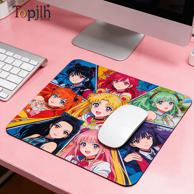 Topjlh Sublimation Blank Mouse Pad Cloth Silicone Anti Slip Desk Mat for Home Office Gaming Computer Accessories Wholesale Bulk