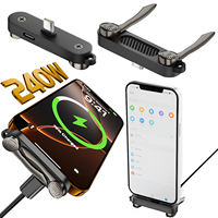 Nouvel adaptateur de charge USB-C DC 240W HotSale 2026 avec support de téléphone rotatif à 360°, transfert de données 40 Gbit/s, vidéo 8K 60Hz, en alliage d'aluminium