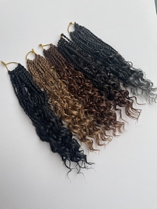 Extensões de Cabelo Sintético <span class=keywords><strong>Box</strong></span> <span class=keywords><strong>Braids</strong></span> Curto de 8 e 10 Polegadas, <span class=keywords><strong>Box</strong></span> <span class=keywords><strong>Braids</strong></span> Boho Pré-Enroladas para Crianças e Mulheres - Product Image 5