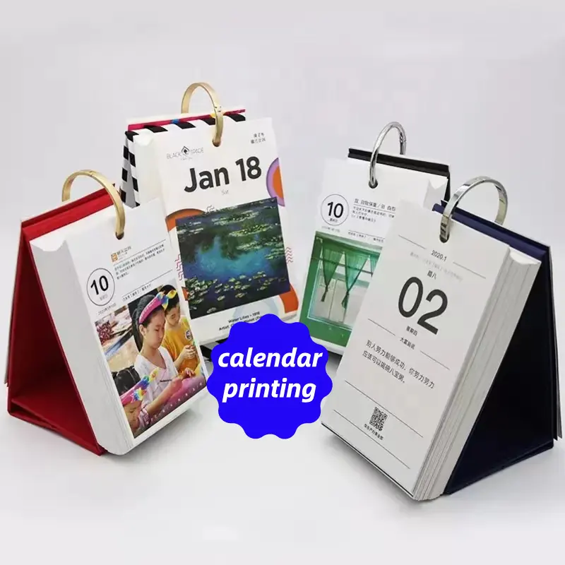Original-Fabrik-Schreibtischkalender mit hoher Qualität Hardcover individueller Flip-Mini-Kalender für das Büro