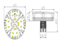 Lumières LED Cabochon E14 AC24V 65mm Étanche pour Manèges, Parcs d'Attractions et Tours d'Observation