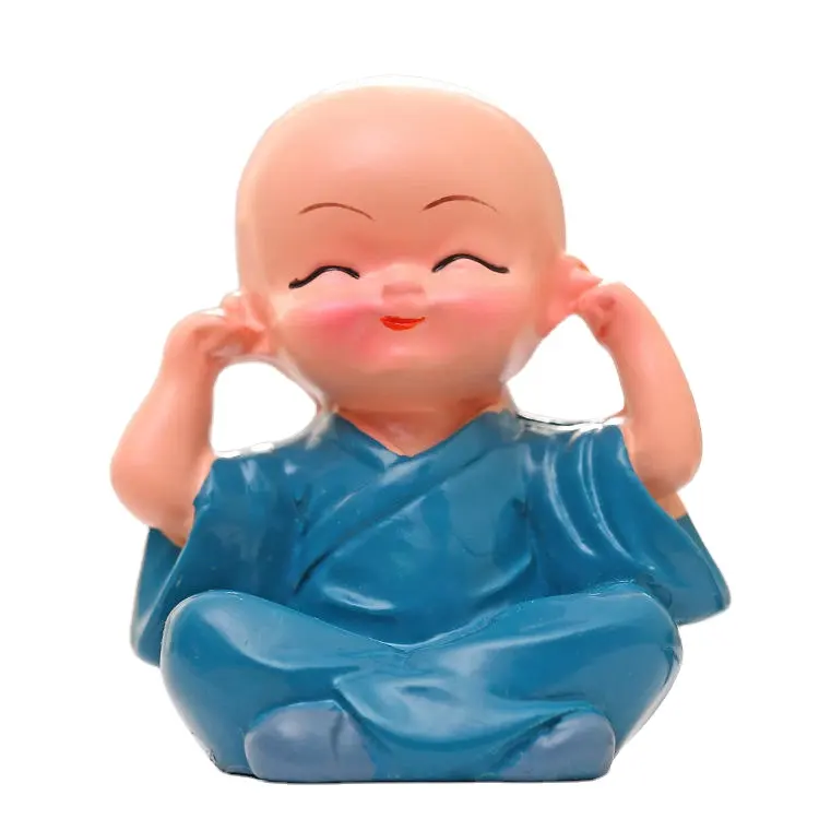 Cartoon figure small monk statue Sami ornaments Small folk Buddha pottery buddha statue resin crafts