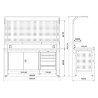 Banco de Trabajo para Uso Industrial, Diseño Original para Mecánicos, Gabinete de Herramientas Metálico para Taller