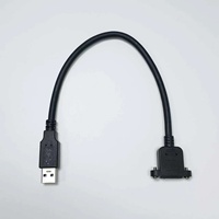 كابل تمديد USB 3.0 من النوع A ذكر إلى Micro B أنثى مع تثبيت لوحي مزدوج بالبراغي وحبل تثبيت للخزانة