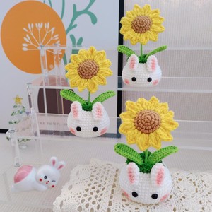 กระถางถักลายดอกทิวลิปดอกทานตะวันถักดอกไม้แบบถักสำหรับ2026ของขวัญวาเลนไทน์ - Product Image 5