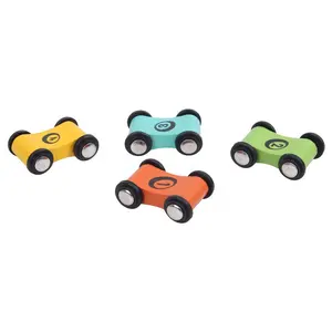 Wholesale Wooden Pull Back Car Toy Kids Pull Back Action Toy Friction Powered Inertial Wooden Car