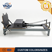 Machine de Reformer ajustable en aluminium noir avec lit coulissant à rail complet et plateforme de saut pour Studio de Yoga et Pilates