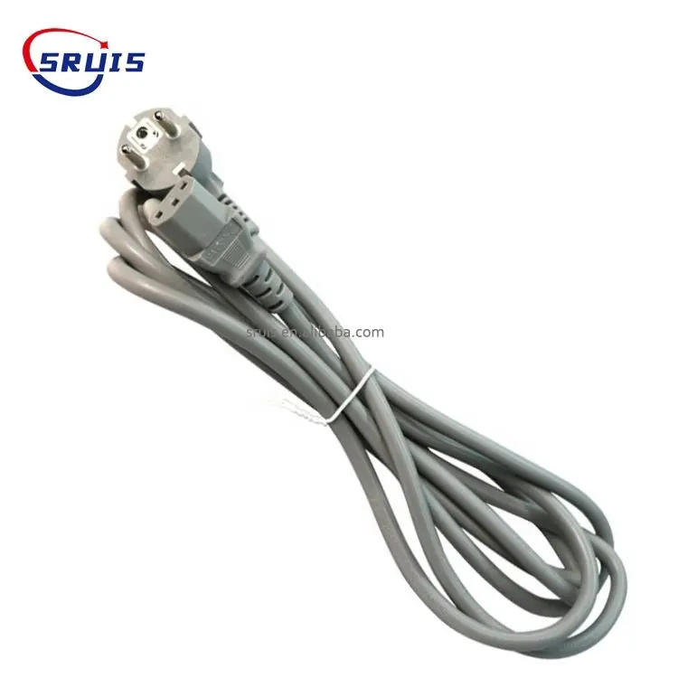 Kabel ekstensi Uk Plug Eu 2x1, 5mm2 komputer Bipolar hitam 2 Pin Prong S untuk pemanas air C7