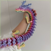 Dragon en PLA imprimé en 3D, 60 cm, jouets créatifs colorés pour enfants, animaux amusants et amical, figurines de dinosaures, cadeau