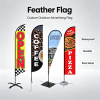 Drapeau publicitaire personnalisé à faible MOQ, résistant au vent, avec sac de transport portable