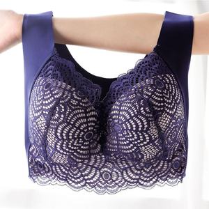 Soutiens-gorge en dentelle grande taille pour femmes, sans armatures, en tissu maillé, lingerie sexy type débardeur, brassière 3/4, sous-vêtements de nuit et de sport pour filles - Product Image 4