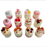 Bougie parfumée de luxe pour desserts, artisanale, DIY, en forme de gâteau, avec décoration fantaisie, parfum crème glacée, pour aromathérapie, vente en gros