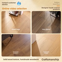 Parquet en bois massif de noyer noir, style antique moderne, trois couches, 15 mm, étanche, système de pose à clipser, pour usage domestique, origine Chine, motif floral synchrone