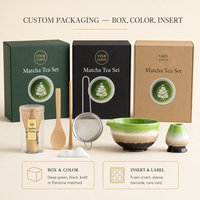 Coffret de 8 accessoires de cérémonie japonaise pour le thé Matcha, de qualité supérieure, comprenant des bols, des outils, un fouet à Matcha, un ensemble de boîtes