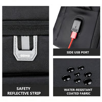 Ransel Laptop Oxford Tahan Air, Dapat Diperluas, Dilengkapi Port USB Pengisian Daya, Kapasitas Besar, Unisex, Untuk Bisnis dan Perjalanan