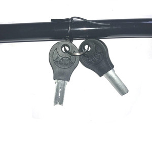 Cadenas en U épaissi pour vélos et VTT, 60 cm, en acier, serrure de sécurité durable avec clé, noir - Product Image 3