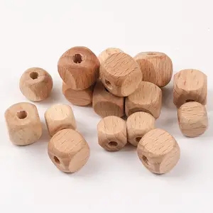 Perles de lettres en bois de hêtre Cube écologique pour Bracelets de guirlande fabrication de bijoux artisanat de bricolage