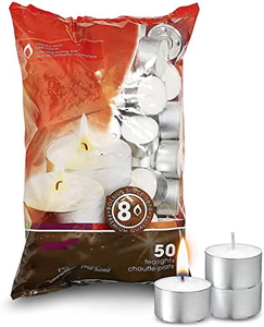 Velas de Té Blancas sin Aroma de 8 Horas, Paquete de 100 Unidades - Product Image 4