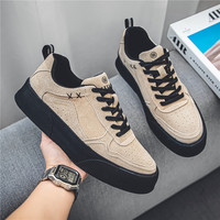 Chaussures de course et de marche pour hommes d'hiver, design de niche pour étudiants, tige en toile, antidérapantes, amortissantes, légères, tendance de la mode, noir
